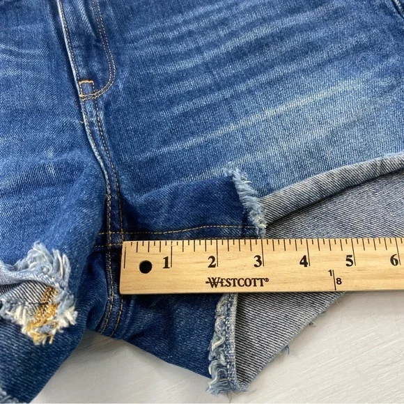 MNG Mango Dark Blue Jean Shorts Cut Offs Sz‎ 8 - Picture 8 of 11